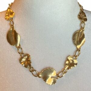 Vintage Botanical Link Necklace 20” Fairycore Regencycore Garden Girl